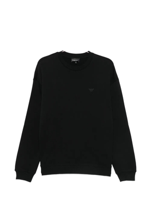 Emporio Armani logo-embroidered sweatshirt - Black