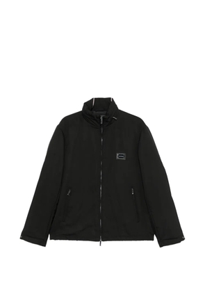 Emporio Armani logo-plaque high-neck jacket - Black