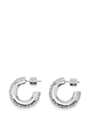 Bimba y Lola silver crystals hoop earrings