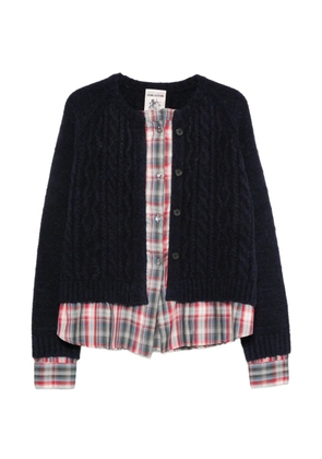 Semicouture cable-knit layered cardigan - Blue