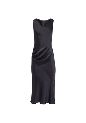 Nina Ricci asymmetrical draped midi dress - Black