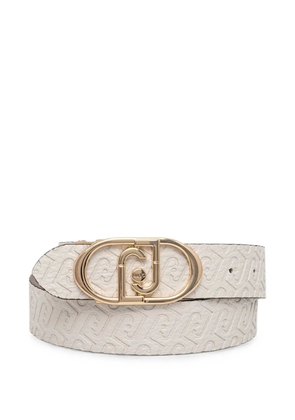 LIU JO embossed buckle belt - Neutrals