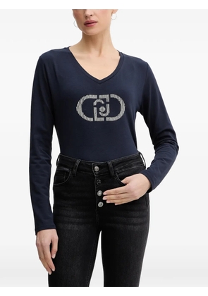 LIU JO embellishment V-neck top - Blue