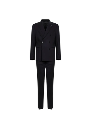 Lardini double-breasted peak-lapels suit - Black