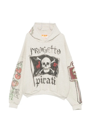 PDF graphic-print drawstring hoodie - Grey