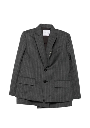 sacai pinstriped layered-detail blazer - Black