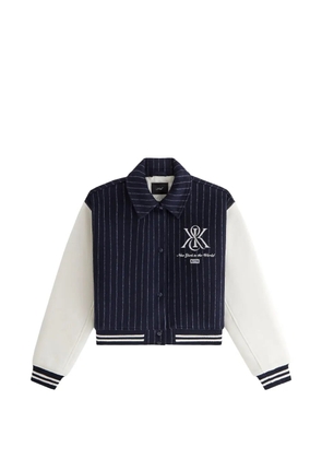 KITH Campbell pinstripe-print cropped bomber jacket - Blue