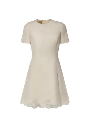 Valentino Garavani lace-trim A-line dress - Neutrals