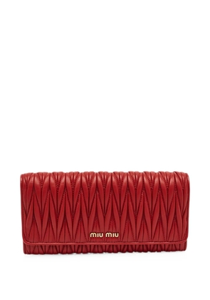 Miu Miu Pre-Owned Matelassé leather wallet - Red