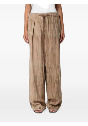 Emporio Armani oval-patterned jacquard trousers - Brown