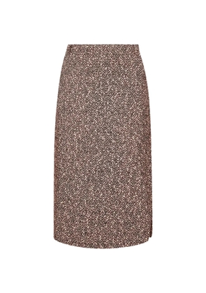 Alessandra Rich bouclé-knit pencil midi skirt - Grey