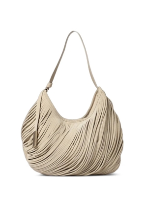 Emporio Armani oversized shoulder bag in laser-cut crust leather - Neutrals