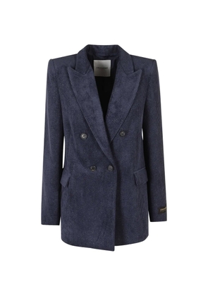 ERMANNO FIRENZE glitter-effect corduroy jacket - Blue