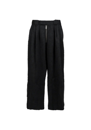 FILTH button-embellished textured trousers - Black