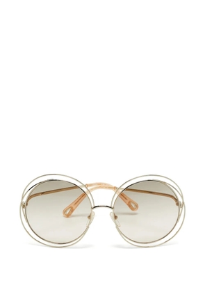 Chloé Pre-Owned Carlina round sunglasses - Gold