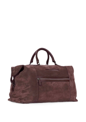 Kiton leather-trim suede holdall - Purple