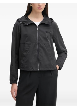 Armani Exchange logo-patch hooded jacket - Black
