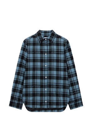 Off-White check-print padded shirt - Blue