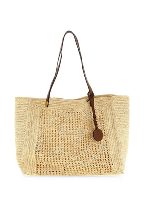 Mulberry Crochet woven-raffia tote bag - Neutrals