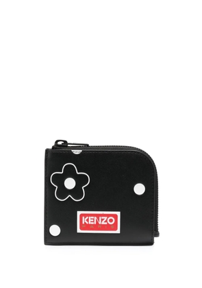 Kenzo floral-print calf-leather wallet - Black