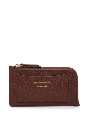 Emporio Armani logo-print pebbled-leather wallet - Brown