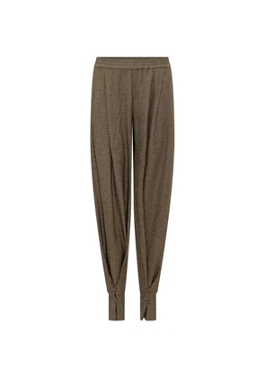 THE ANDAMANE Renee button-cuff tapered trousers - Brown