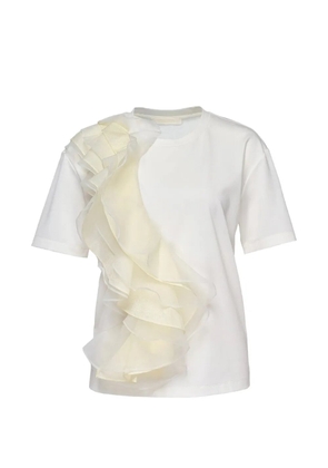 Club21 frill-detail T-shirt - White