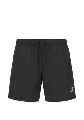 K-Way Le Vrai Olivier logo-patch drawstring swim shorts - Black
