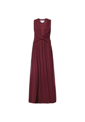Genny maxi twist-detail cape dress - Red