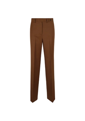 Kiton pressed-crease straight-leg trousers - Brown