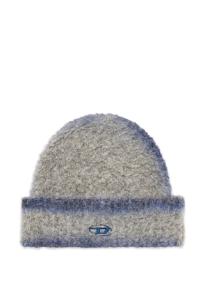 Diesel logo-embroidery beanie hat - Grey