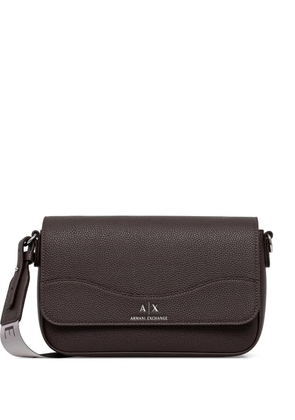 Armani Exchange pebbled-effect crossbody bag - Brown