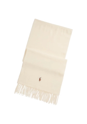 Polo Ralph Lauren fringed embroidered scarf - Neutrals