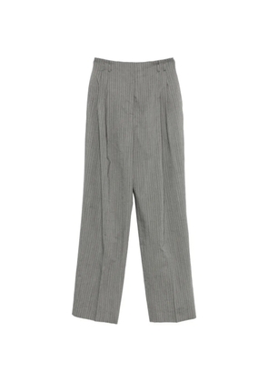 Alberta Ferretti herringbone-pattern belt-loop trousers - Grey