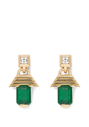 Azlee Escalier emerald and diamond earrings - Gold