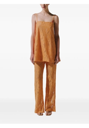Baobab Porto lace-fabric flared trousers - Orange
