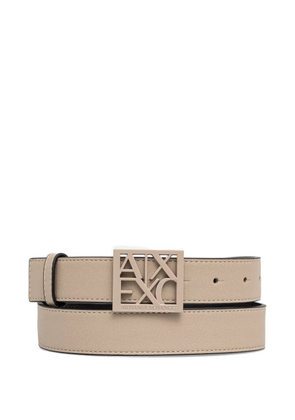 Armani Exchange logo-buckle belt - Neutrals