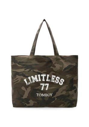 TOMBOY camouflage-print cotton tote bag - Green