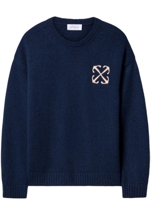 Off-White intarsia-knit logo jumper - Blue