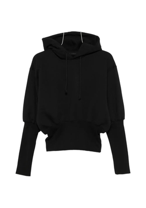ALAINPAUL fitted-waist puff-sleeve hoodie - Black