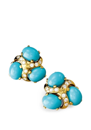 VERDURA turquoise and diamond earrings - Gold