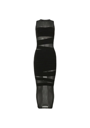Wolford sheer-opaque sleeveless midi dress - Black
