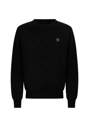 Philipp Plein monogram-knit sweater - Black