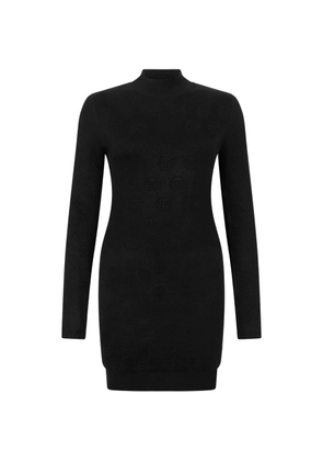 Philipp Plein Monogram long-sleeve mini dress - Black