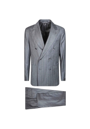 Tagliatore Vesuvio pinstripe double-breasted suit - Grey