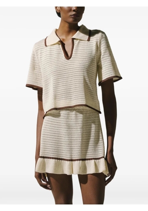Baobab Carlotta V-neck knit T-shirt - Neutrals