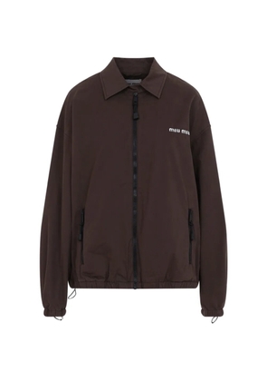 Miu Miu washed gabardine blouson jacket - Brown
