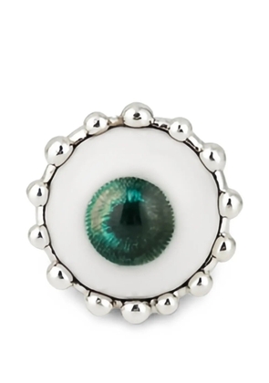 POISONED HEARTS ceramic eye-motif ring - Silver
