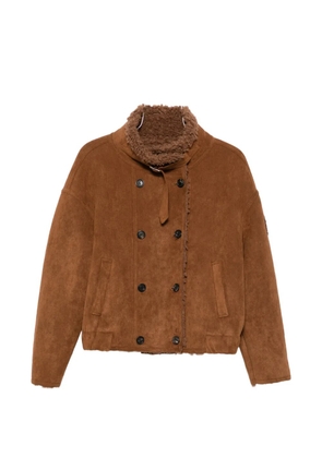 ERMANNO FIRENZE side-pocket double-breasted coat - Brown