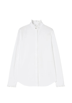 Burberry classic fit ruffled cotton poplin shirt - White